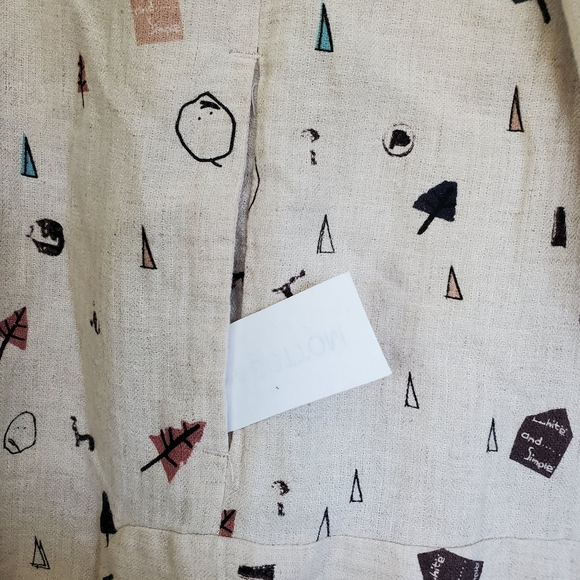 Whiple Dress Tunic Lagenlook Unique Collar 3 Pockets Baggy - Picture 7 of 10